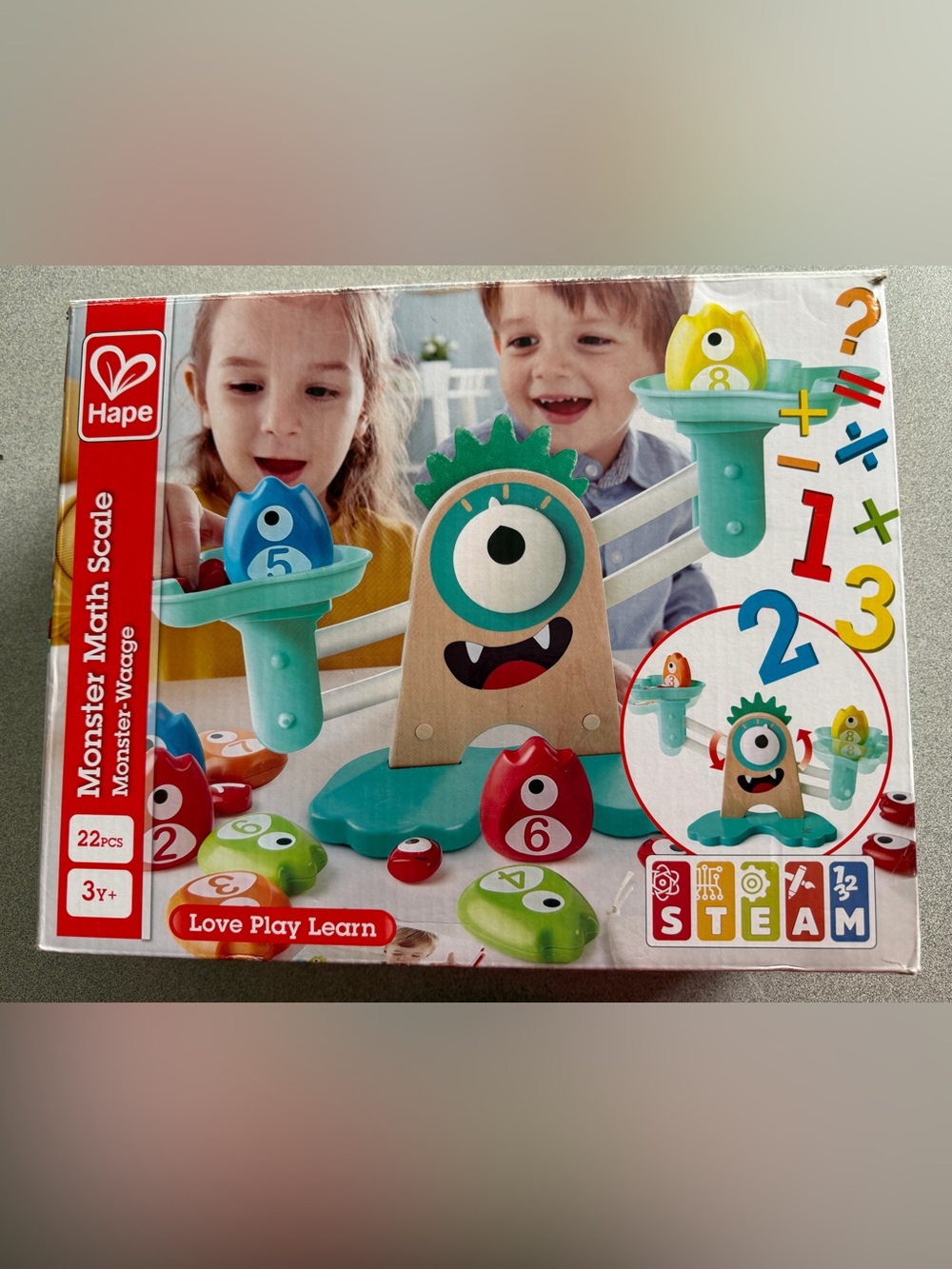 Hape Monster Math Balance Toy Numbers 1-10 Equality Learning Scale